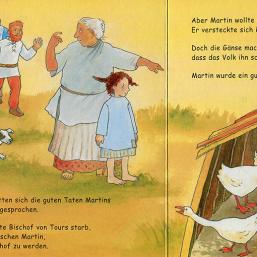 Martin versteckt sich im Gänsestall. Martin versteckt sich im Gänsestall.