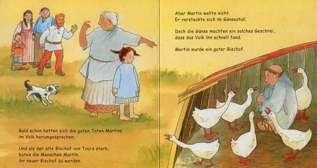 Martin versteckt sich im Gänsestall.